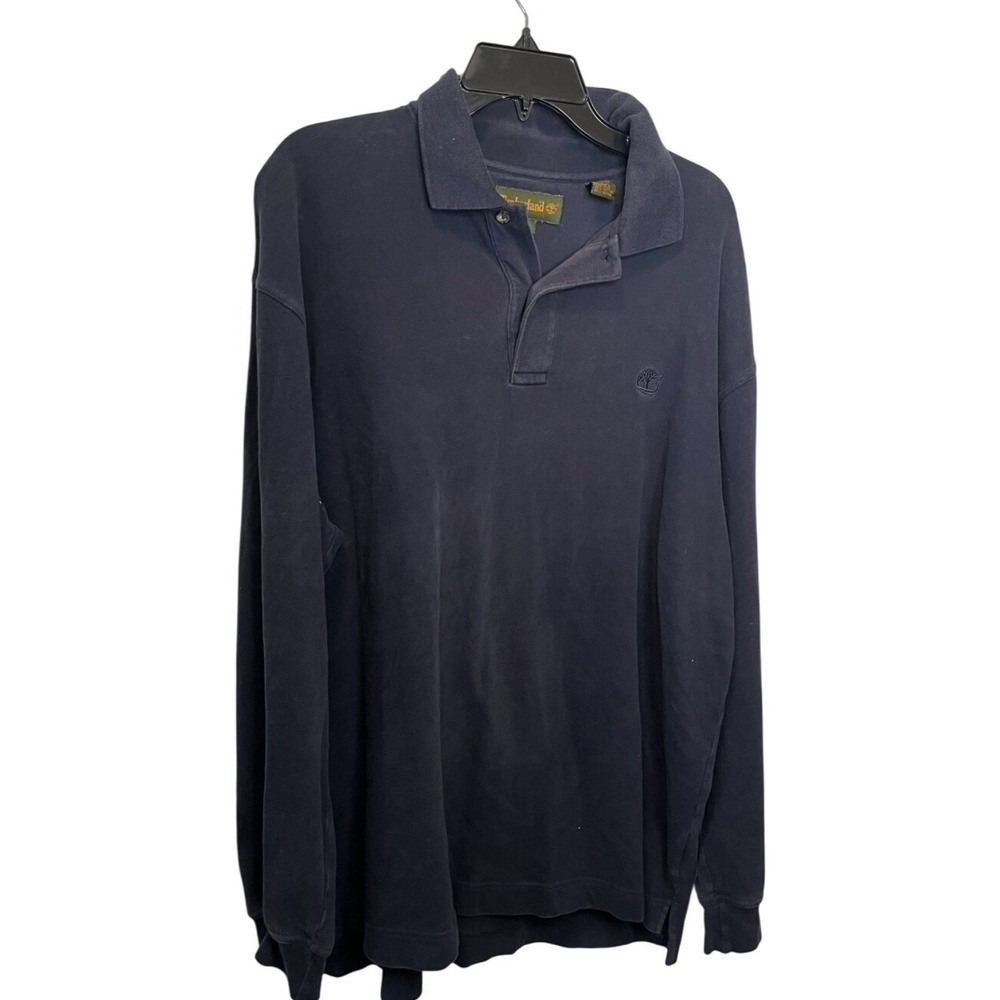 Timberland Mens Long Sleeve Polo‎ Shirt Green Casual Collared